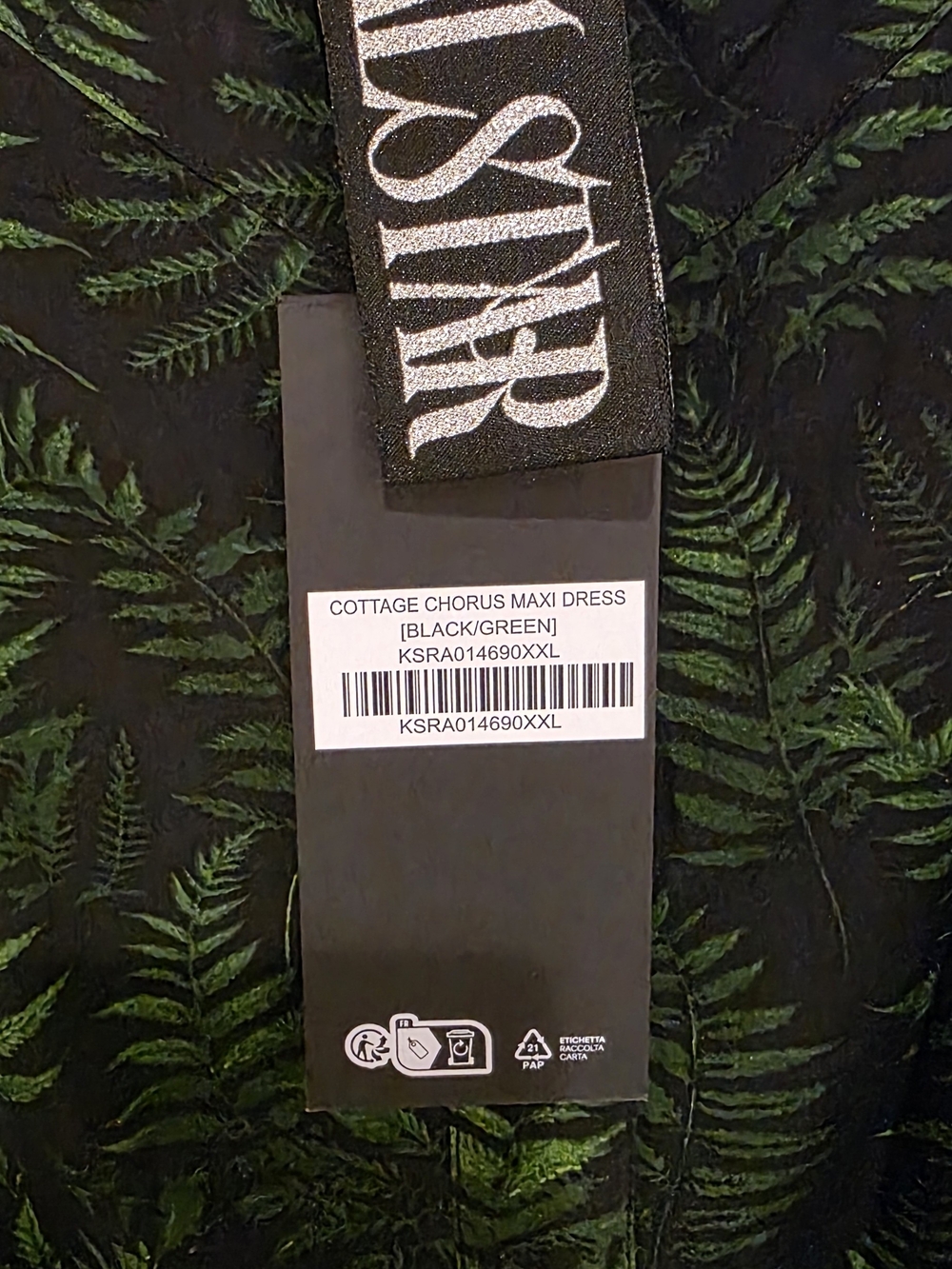 Killstar Cottage Chorus Maxi Dress Black And Green - Picture 2 of 3